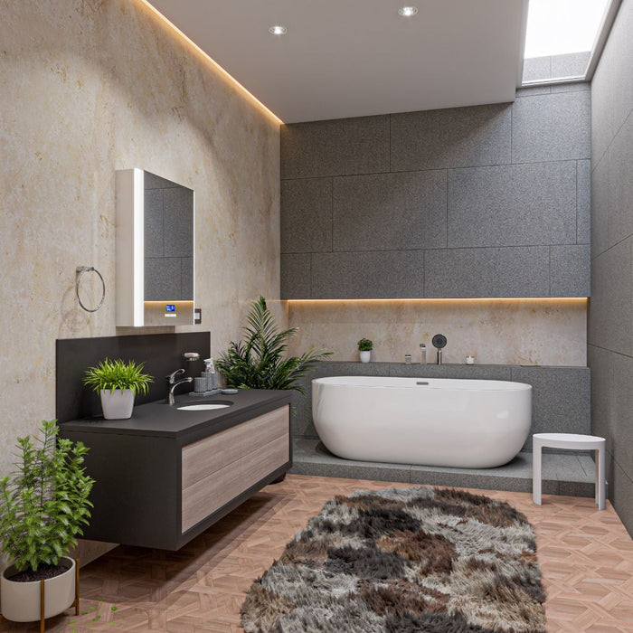 ALFI brand 67" White Oval Acrylic Free Standing Soaking Bathtub AB8839