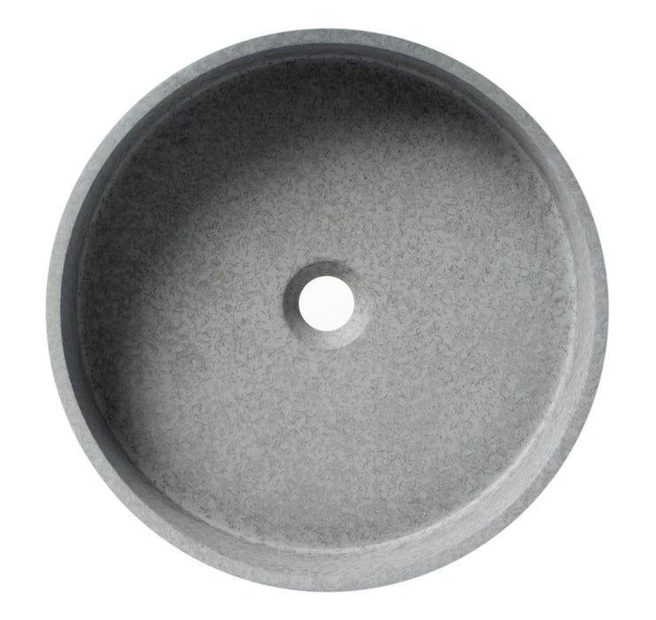 ALFI brand 17" Round Solid Concrete Gray Matte Above Mount Bathroom Sink ABCO17R