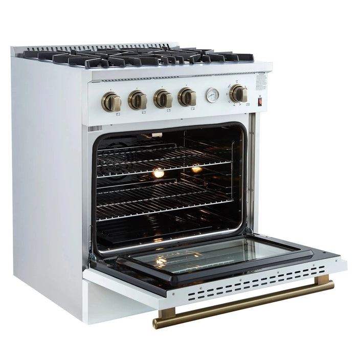 FORNO Marco 30" Gas on Gas Range FFSGS6277-30WHT