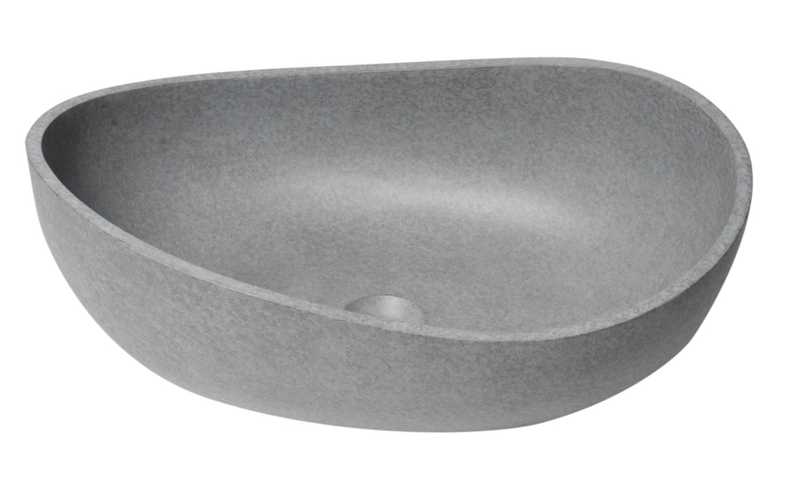 ALFI brand 23" Solid Concrete Wavy Oval Above Mount Vessel Sink ABCO23O