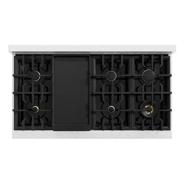 ZLINE 48"Classic Gas Range, Convection Gas Oven, DuraSnow® Stainless Steel, Matte Black CGRSZ-48-MB