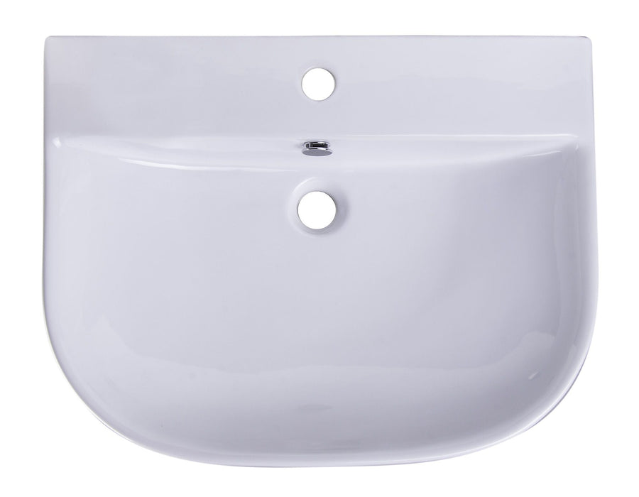ALFI brand 24" White D-Bowl Porcelain Wall Mounted Bath Sink AB111