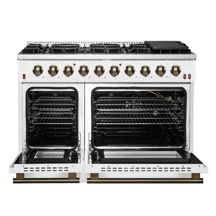 FORNO Galiano 48" Gas on Gas Range FFSGS6244-48WHT