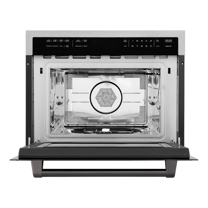 ZLINE 24” Convection Microwave, Stainless Steel, Black MWOZ-24-SS-MB