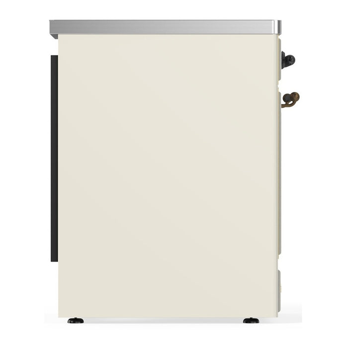 ILVE 30"Majestic III Induction Range, Antique White, Burnished Trim UMIB30NR3AWB