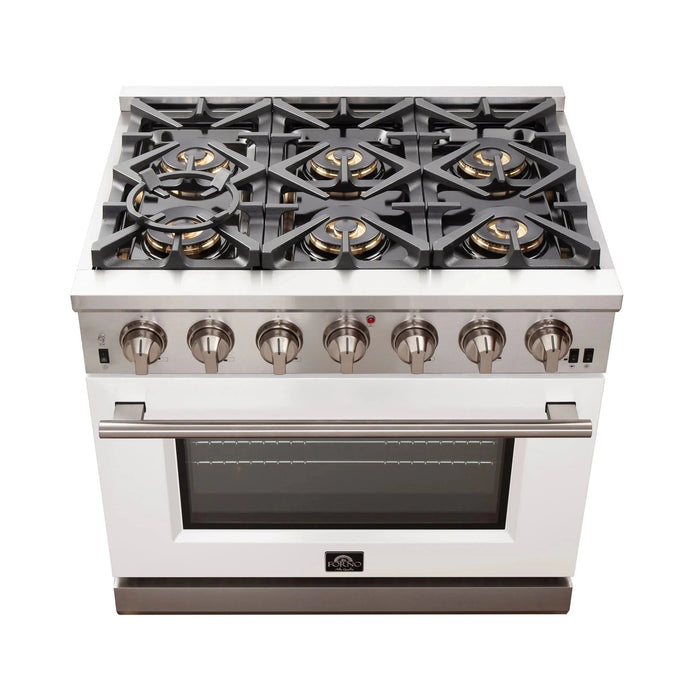 FORNO Capriasca 36" Gas on Gas Range FFSGS6260-36WHT