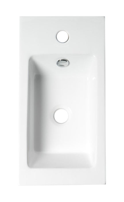ALFI brand White 20" Small Rectangular Wall Mounted Ceramic Sink, Faucet Hole ABC116
