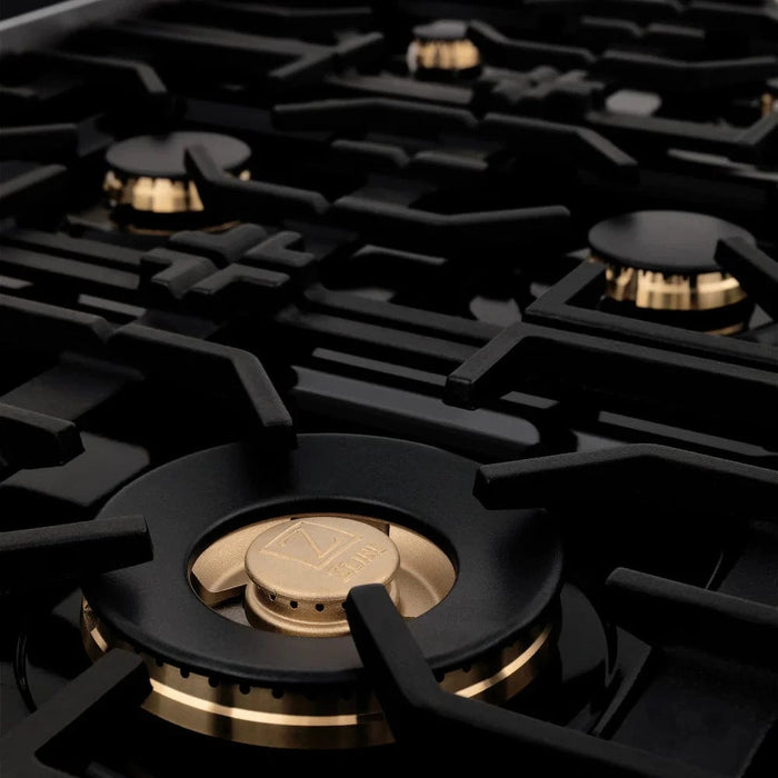 ZLINE 36" Gas Burner/Electric Oven Range, Brass Burners, Griddle RA-BR-GR-36