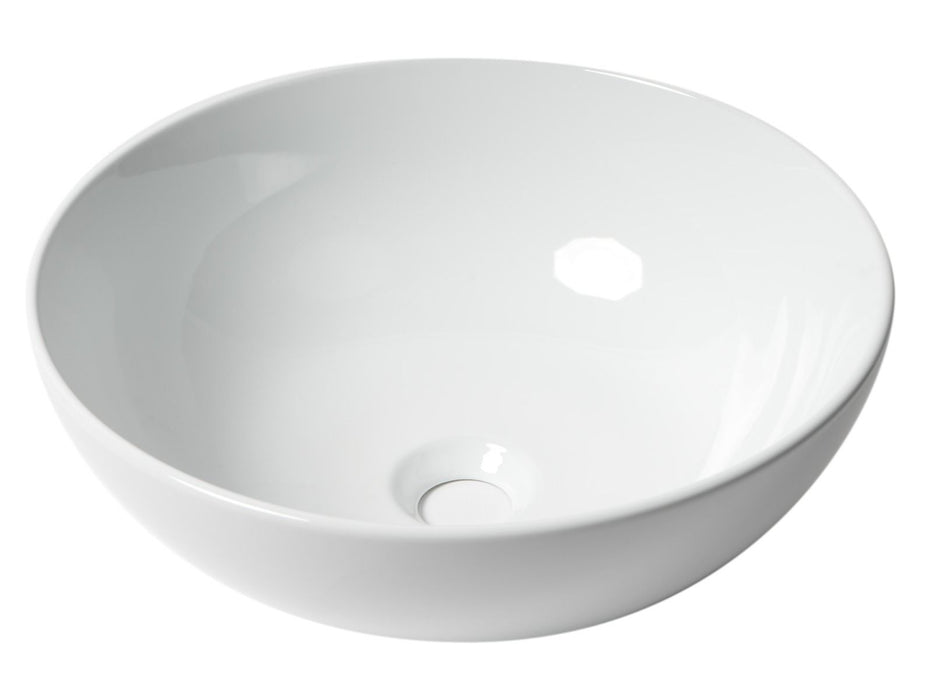 ALFI brand White 15" Round Vessel Bowl Above Mount Ceramic Sink ABC905