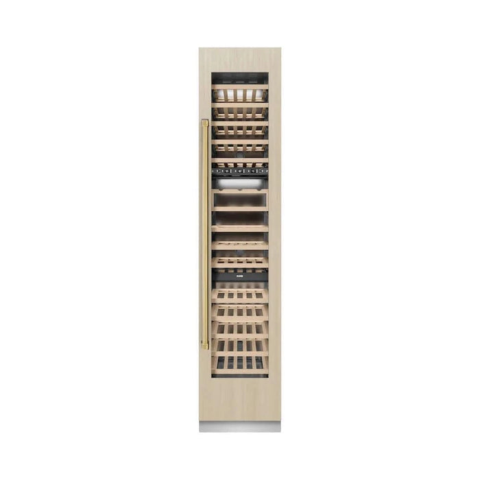 ZLINE 18" Triple Zone 68 Bottle Panel Ready Column Right Hinge Wine Cooler Polished Gold RBCWVRZ-18-G