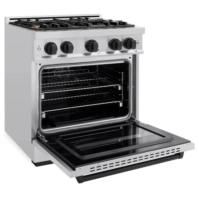 ZLINE 30" Classic Gas Range, Convection Gas Oven Stainless Steel, Matte Black CGRZ-30-MB
