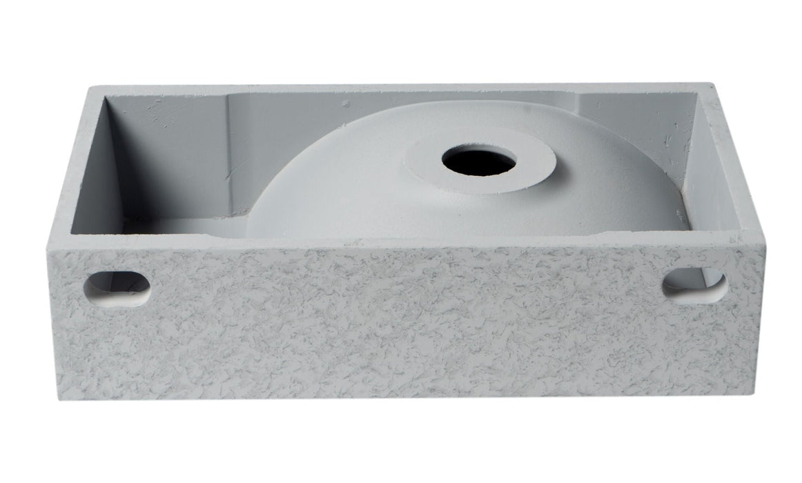 ALFI brand 16" Small Rectangular Solid Concrete Gray Matte Wall Mounted Bathroom Sink ABCO108
