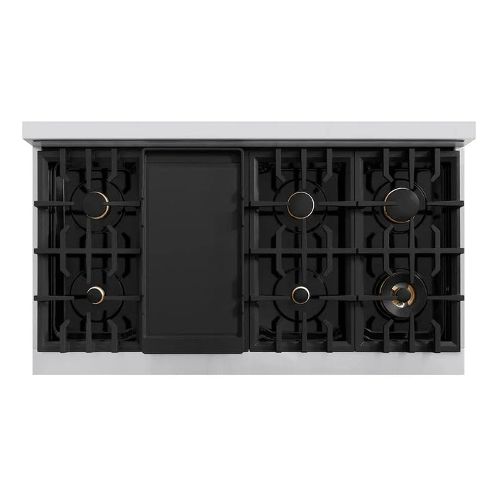 ZLINE 48" Select Dual Fuel Range Gas Cooktop Electric Convection Oven Stainless Steel Matte Black HDRZ-48-MB