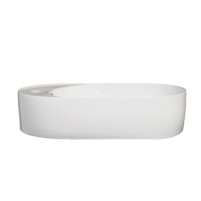 Whitehaus 24" Isabella Oval Above Mount Basin, Integrated Oval Bowl, Center Drain WHKN1016A
