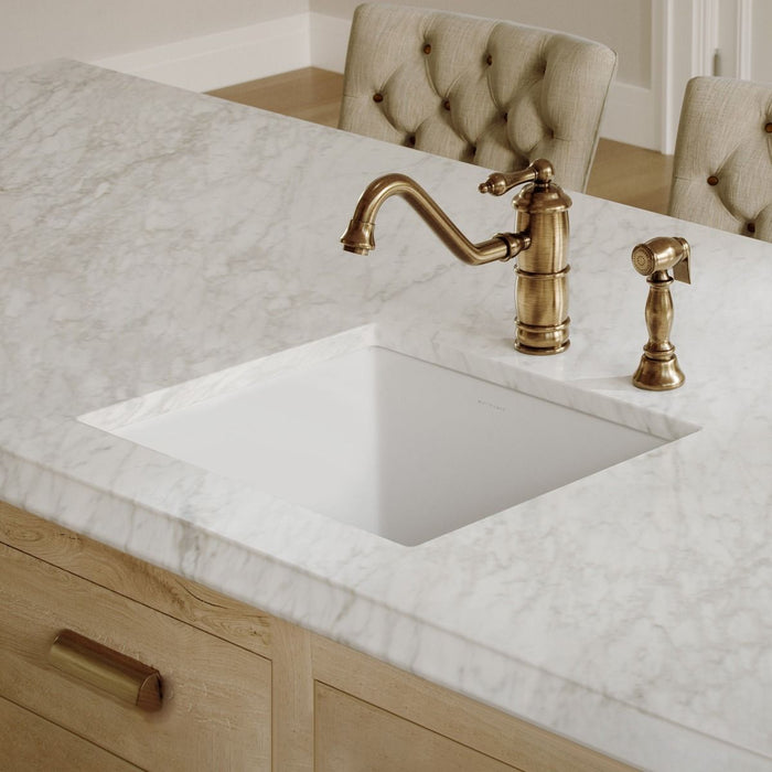 Whitehaus 24" Undermount Fireclay Kitchen Sinks, Stainless Steel Grid WHUF2418