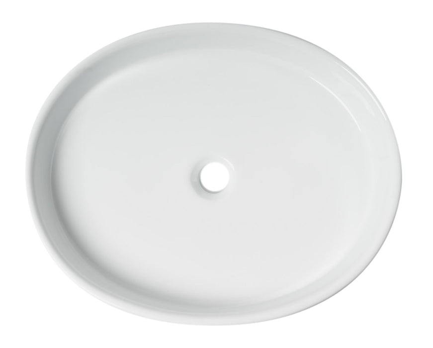 ALFI brand White 22" Oval Above Mount Ceramic Sink ABC911