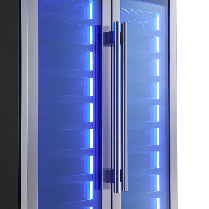 FORNO Campania 32" 120 Bottle Triple Zone French Door Wine Cooler FWCDR6635-32S