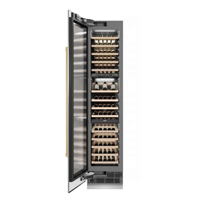 ZLINE 18"Triple Zone 68 Bottle Left Hinge Column Wine Cooler, Stainless Steel Champagne Bronze RCWVLZ-30418-CB