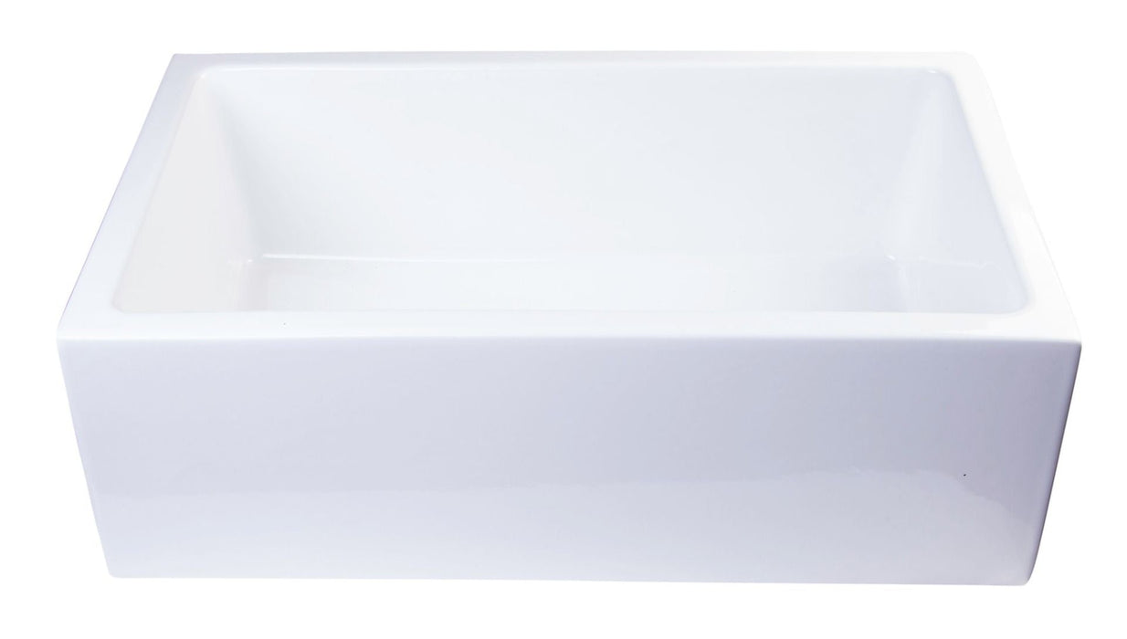 ALFI brand 30" Smooth Solid Thick Wall Fireclay One Bowl Farm Sink AB3018SB