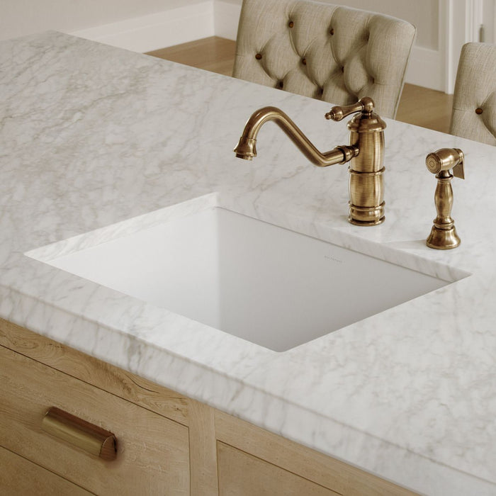 Whitehaus 28" Undermount Fireclay Kitchen Sinks, Stainless Steel Grid WHUF2819