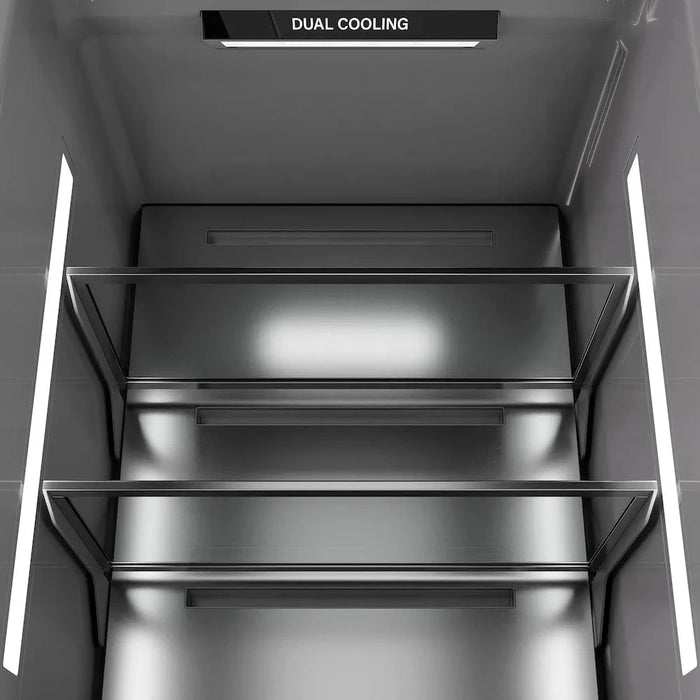 ZLINE 24" Column Refrigerator White Matte Stainless Steel, Graphite Gray Interior Matte Black RCRVZ-WM-24-MB