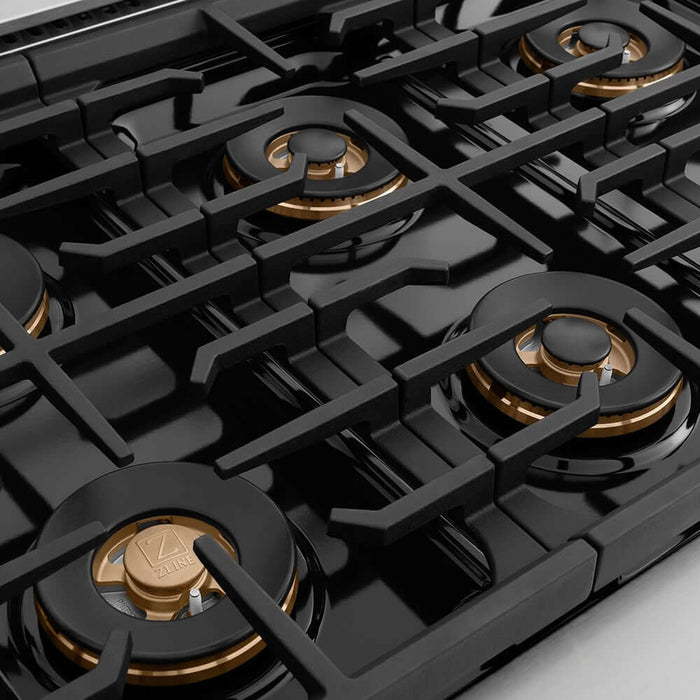 ZLINE 48" Paramount Gas Range DuoPro™ Cooktop, Dual Ovens PSGRZ-BLM-48-G