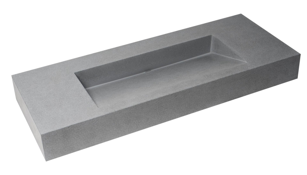 ALFI brand 48" Solid Concrete Rectangular Countertop Sink ABCO48R