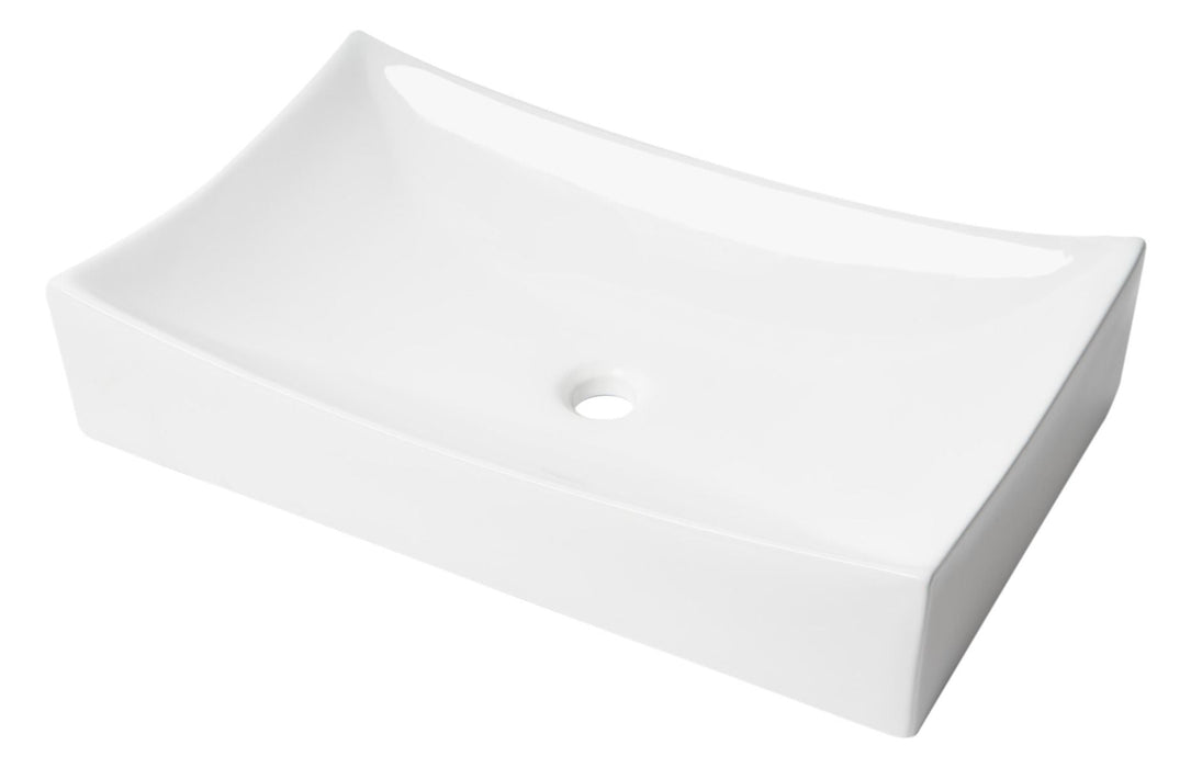 ALFI brand White 26" Fancy Rectangular Above Mount Ceramic Sink ABC904