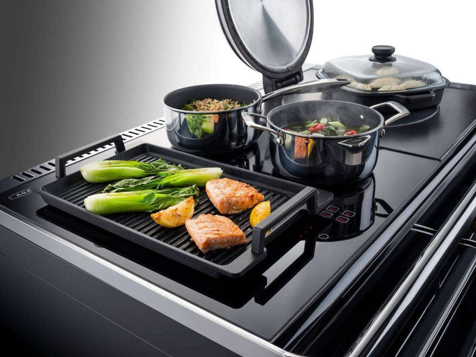 AGA ERA 44" Induction Range with 3 Large Capacity Ovens - Black Glass + Chrome Trim AERA44INS