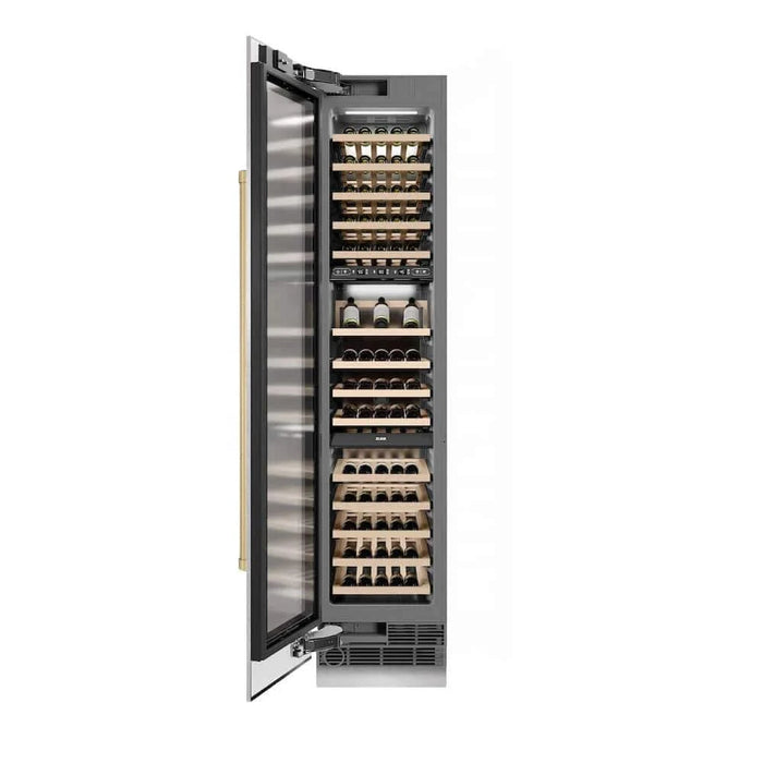 ZLINE 18"Triple Zone 68 Bottle Left Hinge Column Wine Cooler, DuraSnow® Stainless Steel Champagne Bronze RCWVLZ-SN-18-CB