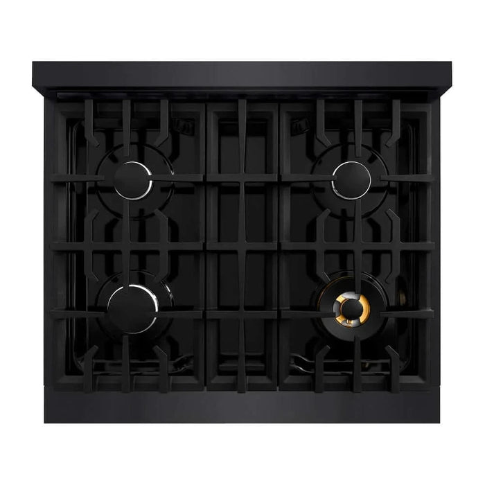 ZLINE 30" Select Gas Range Convection Gas Oven Black Stainless Steel HGRB-30