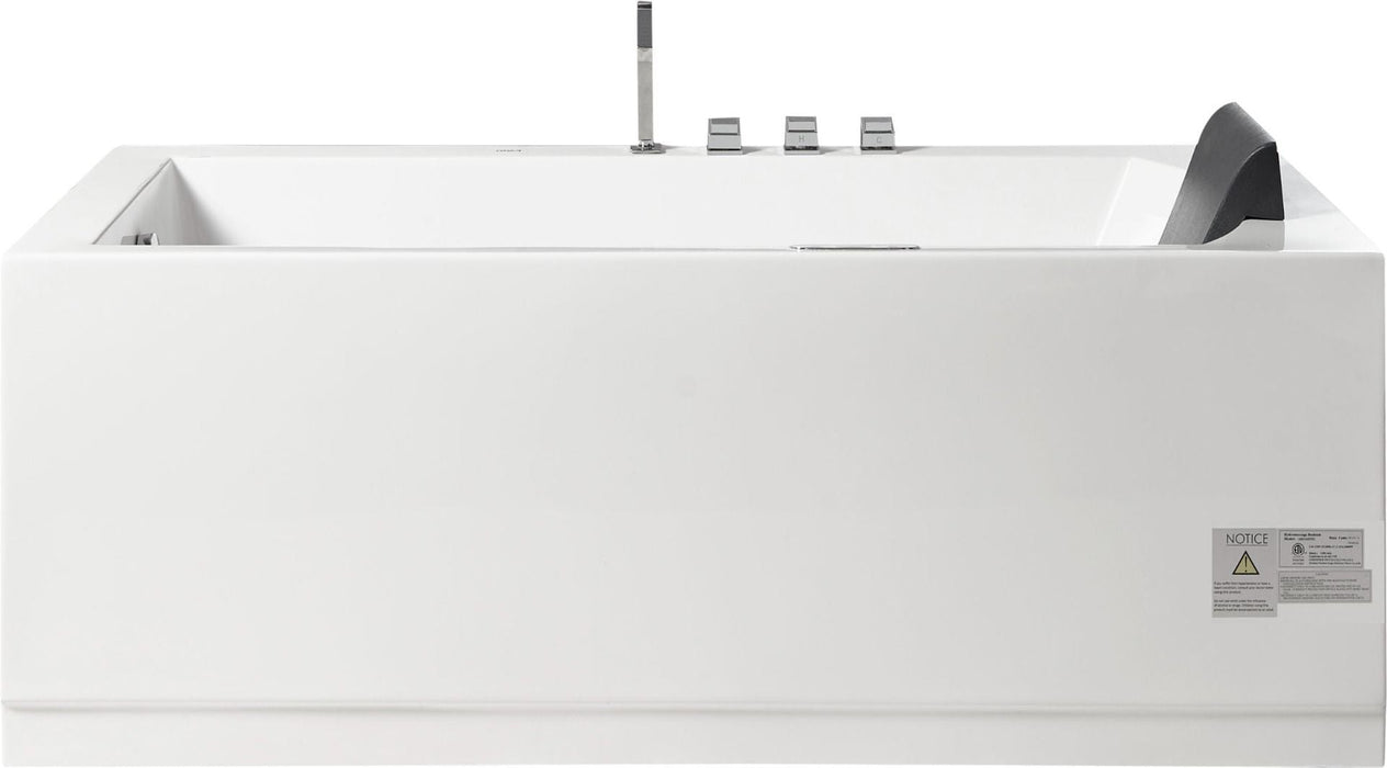 EAGO 5 ft Acrylic White Rectangular Whirlpool Bathtub, Fixtures AM154ETL-L5