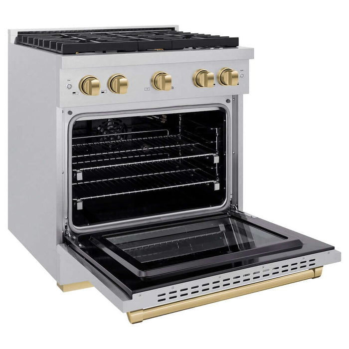 ZLINE 30"Gas Range, Convection Gas Oven , DuraSnow® Champagne Bronze, SGRSZ-30-CB