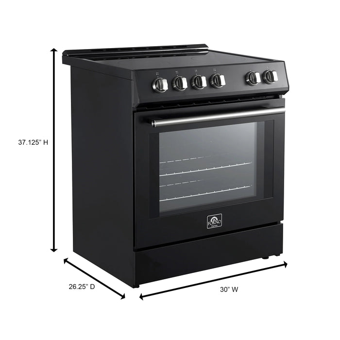 FORNO Espresso Leonardo 30" Electric Range, FFSEL6012-30BLK