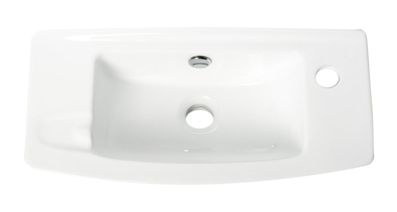 ALFI brand White 20" Small Wall Mounted Ceramic Sink with Faucet Hole ABC115