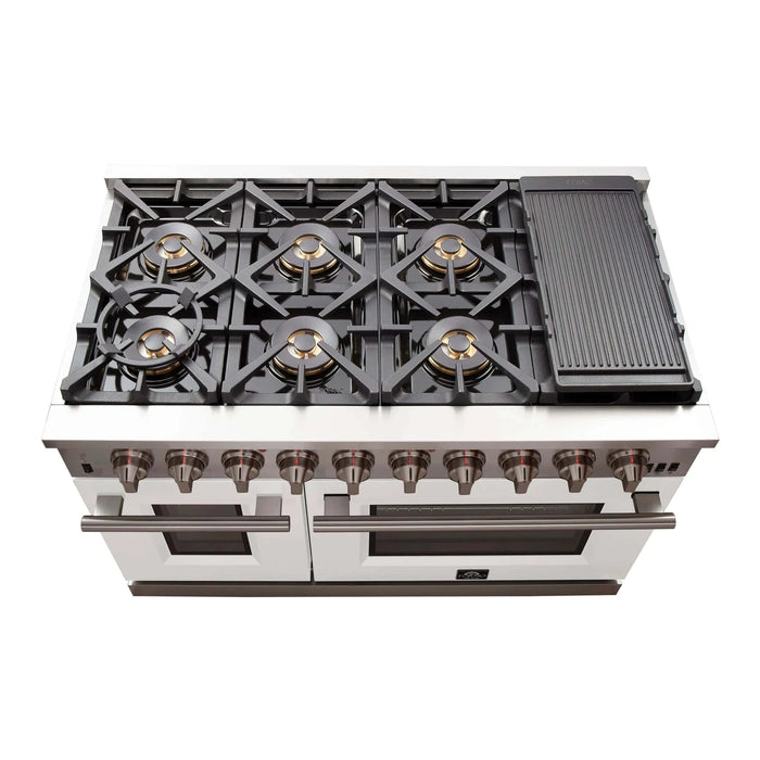 FORNO Capriasca 48″ Gas on Gas Range FFSGS6260-48WHT