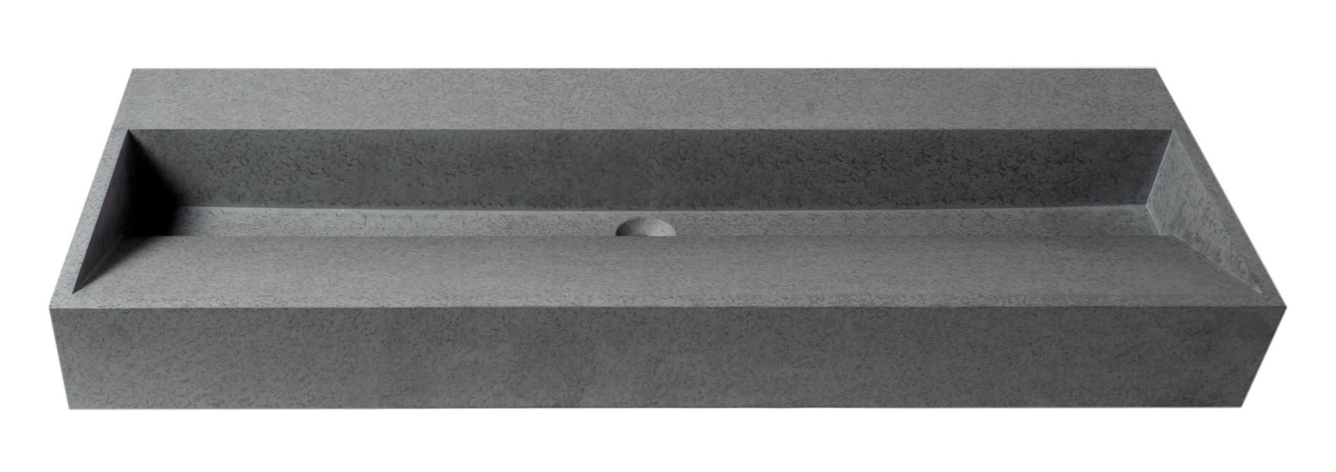 ALFI brand 48" Solid Concrete Gray Matte Trough Sink for the Bathroom ABCO48TR