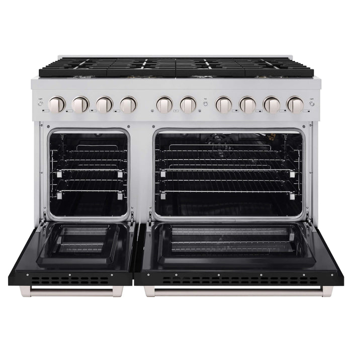 ZLINE 48"Paramount Dual Fuel Range Stainless Steel, Black Matte, SDR-BLM-48