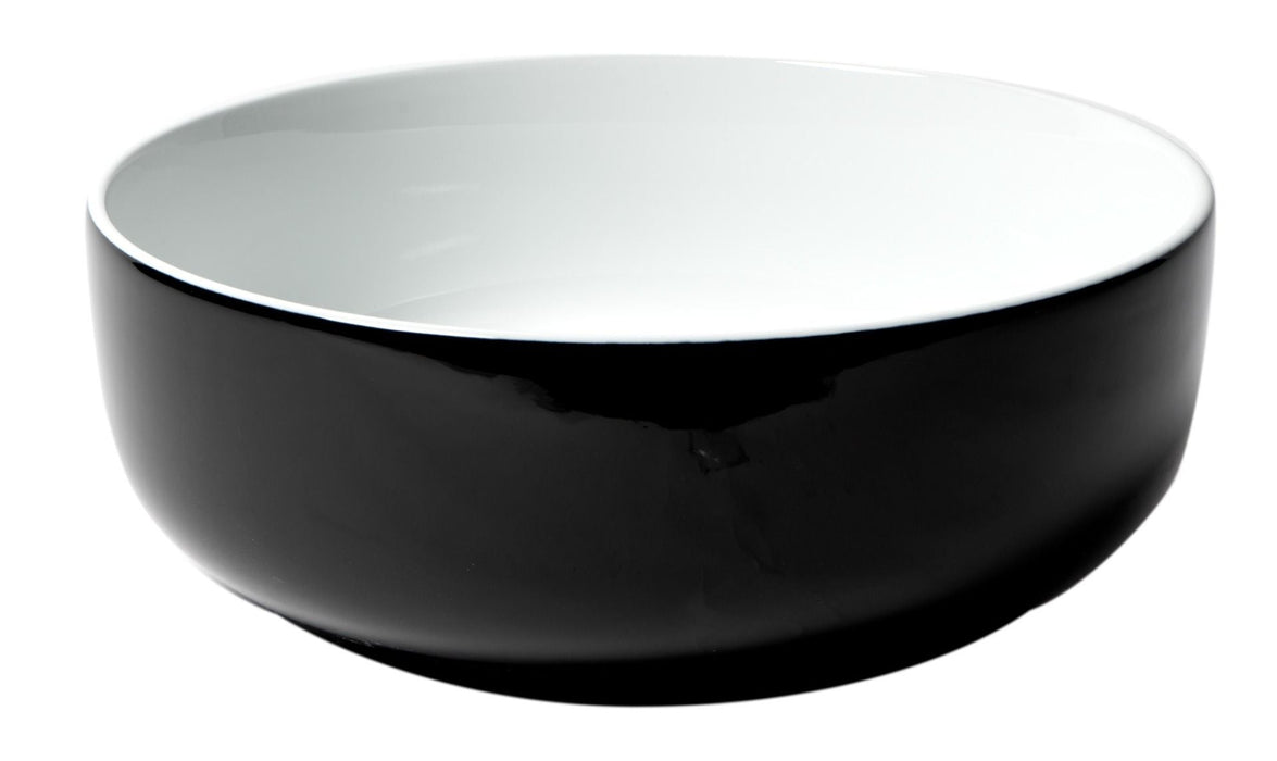 ALFI brand Black & White 15" Round Above Mount Ceramic Sink ABC908