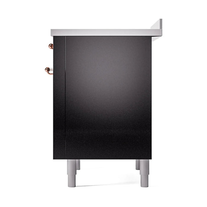 ILVE 36"Nostalgie II Freestanding Induction Range Glossy Black UPI366QNMPBKP