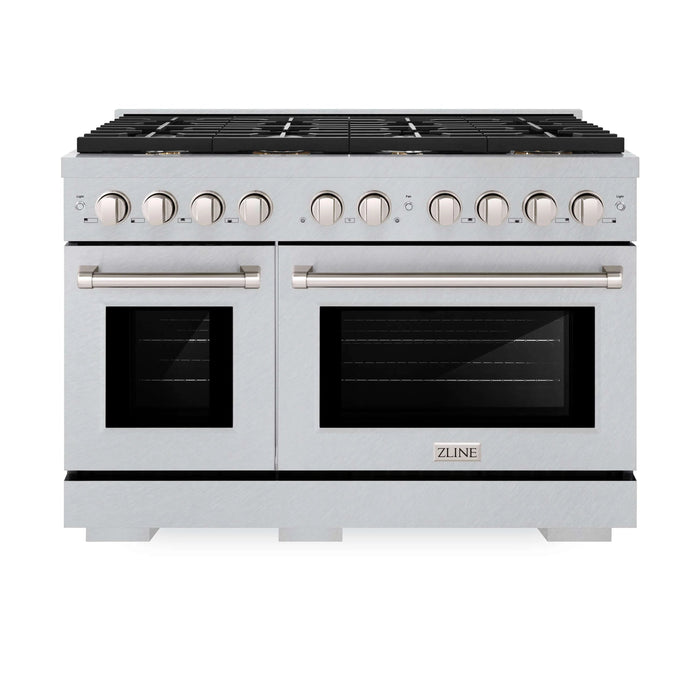 ZLINE 48"Paramount Dual Fuel Range DuraSnow® Brass Burners SDRS-BR-48