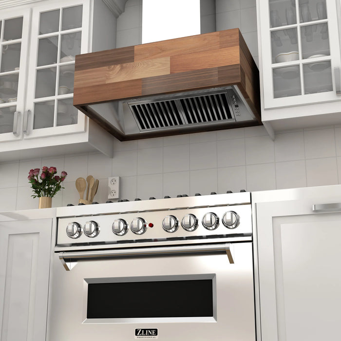 ZLINE 42" Wooden Wall Mount Range Hood Butcher Block, 681W-42