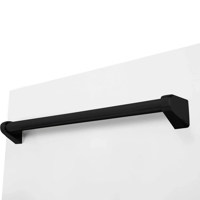 ZLINE Autograph 18" Dishwasher White Door, Black Handle DWVZ-WM-18-MB