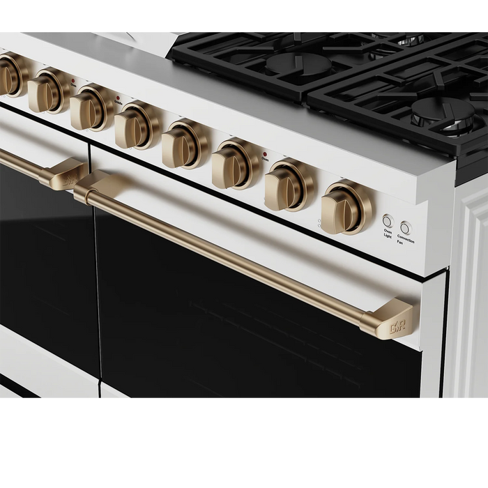 Gordon Ramsay by THOR Kitchen 48"Professional Propane Gas Range, Stainless Steel, Bronze, RSG48ELP-BRZ