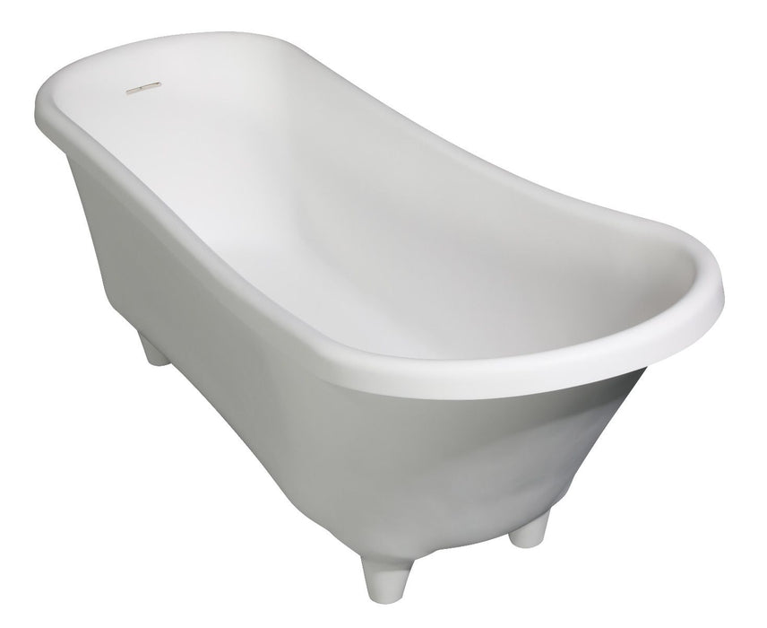 ALFI brand 67" White Matte Clawfoot Solid Surface Resin Bathtub AB9960