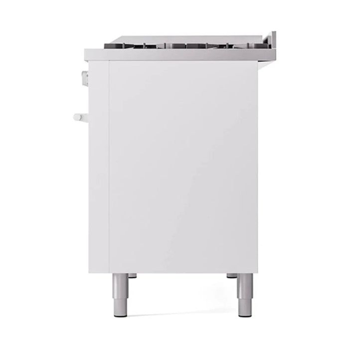 ILVE 48"Professional Plus Dual Fuel Range, White UP48FQMPWH