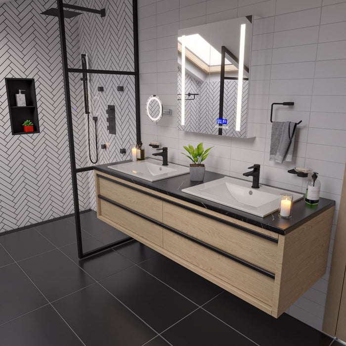 ALFI brand White 25" Rectangular Drop In Ceramic Sink, Faucet Hole ABC803