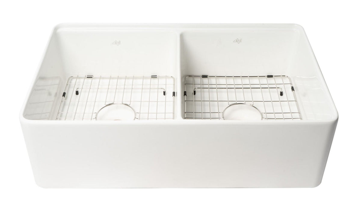 ALFI brand 33" Workstation Step Rim Fireclay Sink ABFS3320D
