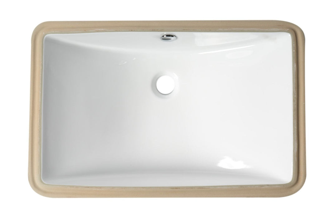 ALFI brand White 24" Rectangular Undermount Ceramic Sink ABC603