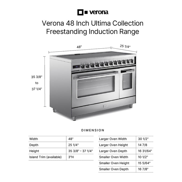 Verona 48" Ultima Collection Induction Range VUFSIE487DSS